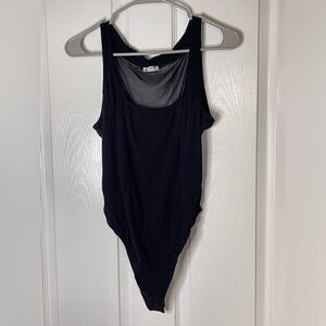 Women's Black Scoop Neck Bodysuit